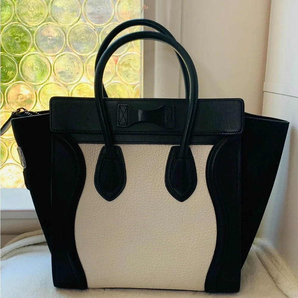 Rare Celine Micro Luggage Bag. Classic black & white leather with COA - Picture 2 of 15